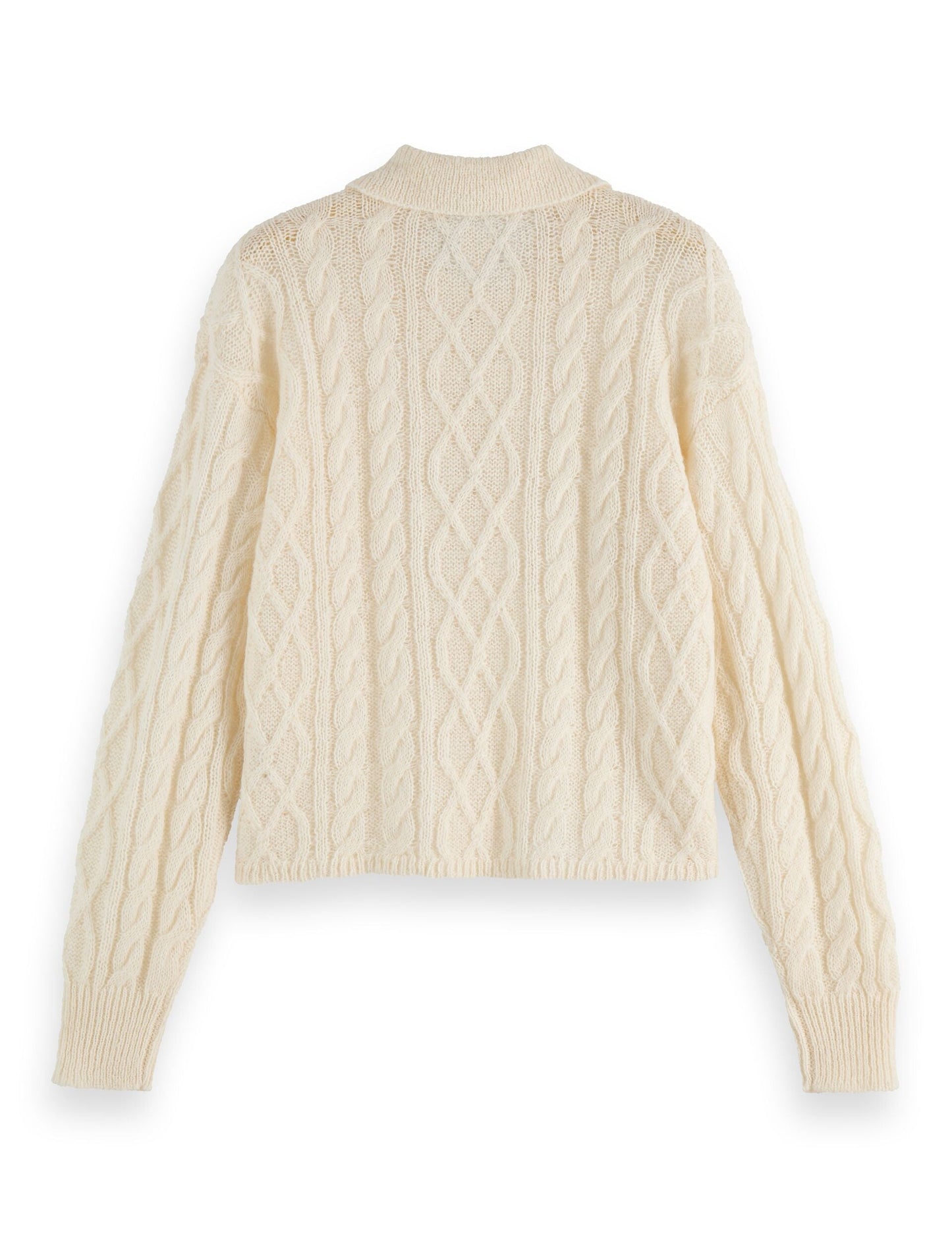 Atelier Cable Knit Sweater | Mohair Wool Blend | Polo Collar