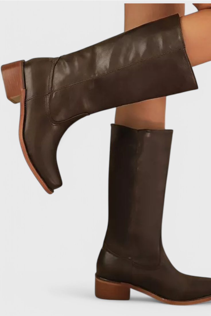 The Wren — Leather Knee-High Cowboy Boots