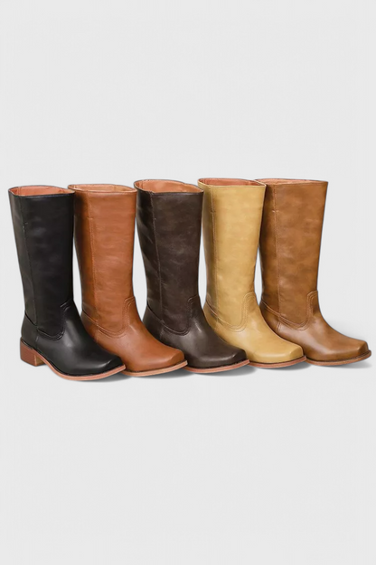 The Wren — Leather Knee-High Cowboy Boots