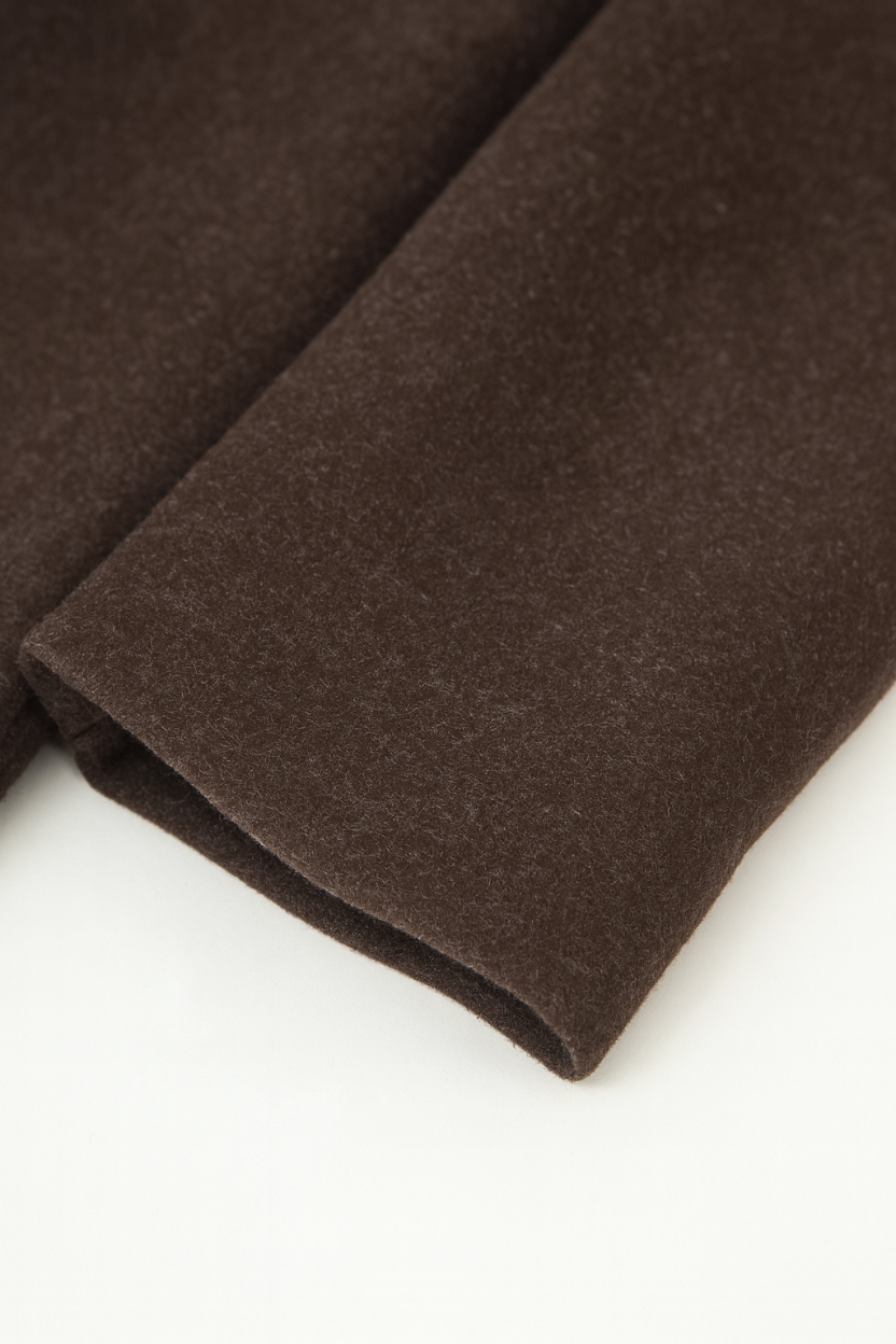 Long Wool-Effect Overcoat | Single-Breasted, Flap Pockets, Back Vent