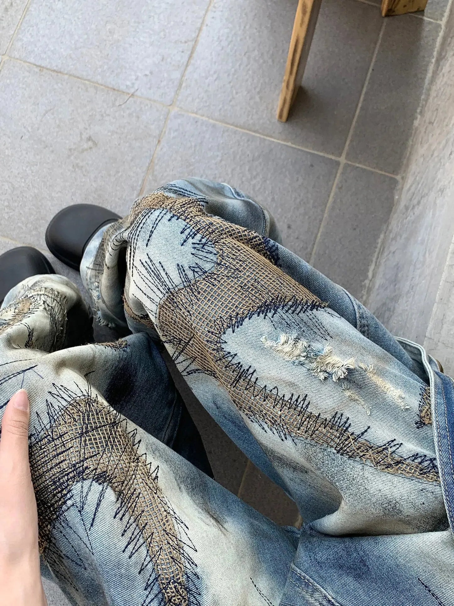 Stitch Baggy Jeans