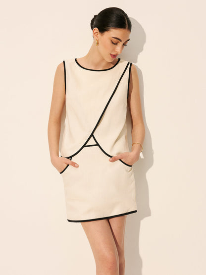 Stylish Linen Cotton Co-Ord Set for Women – Breezy Summer Top and Skirt Ensemble