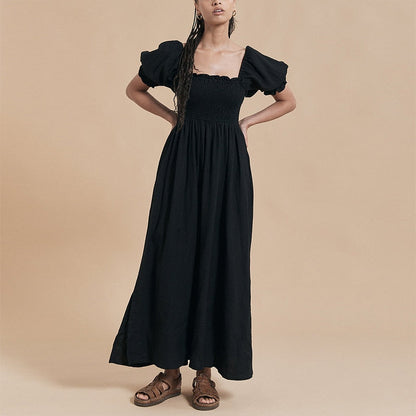 DressBetty - Summer Dresses For Women  Square Neck Smocked Short Puff Sleeve Vacation Beach Style
