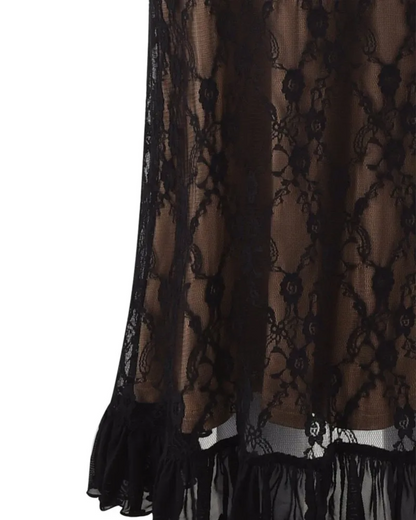 | Sweetheart Neckline Lace Midi Dress