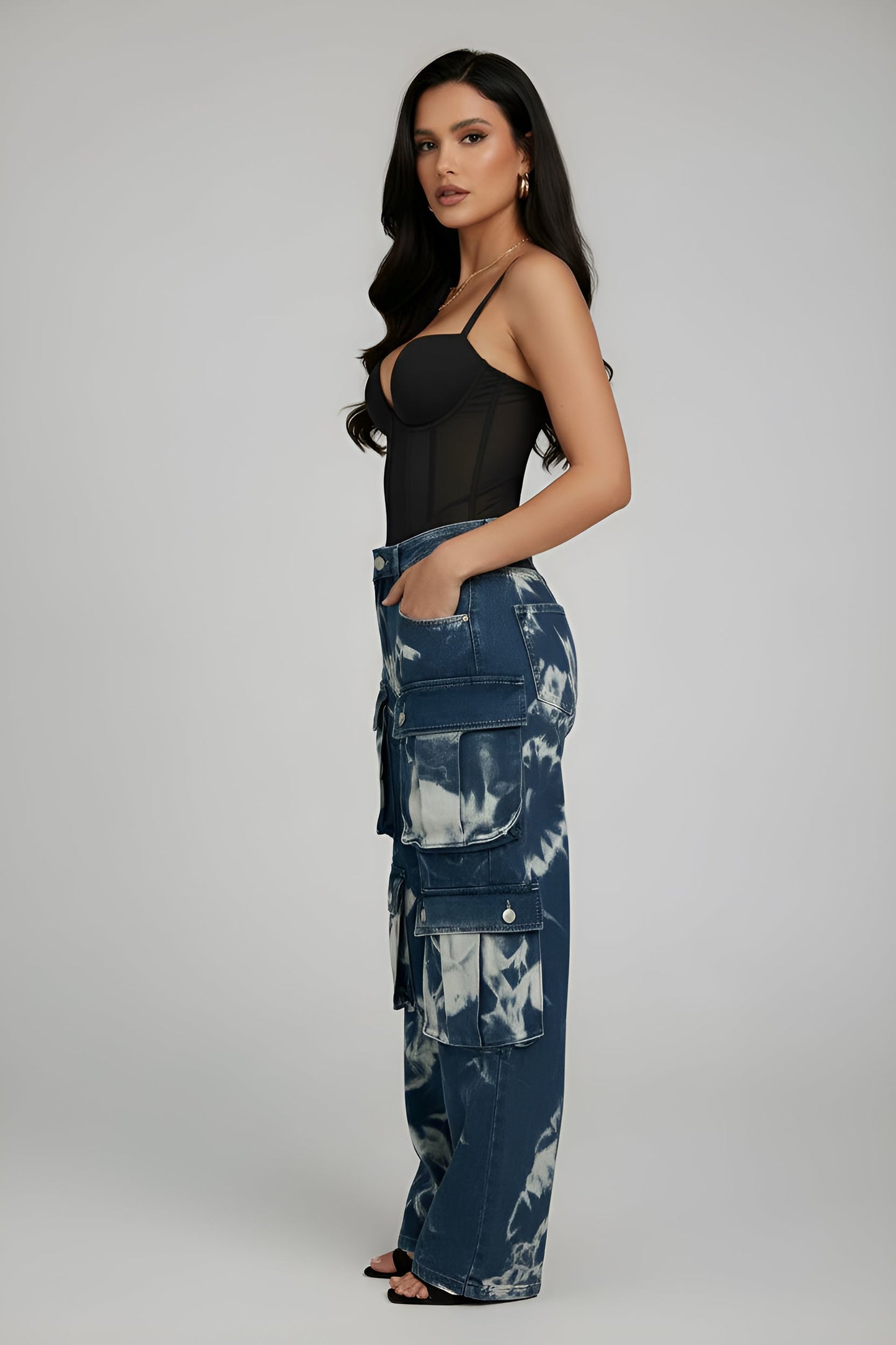 Mesh Patchwork Corset Bustier Slip Bodysuit