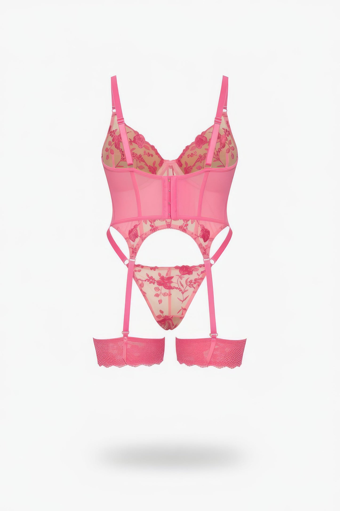 Mesh Bustier and G String Set