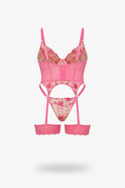 Mesh Bustier and G String Set