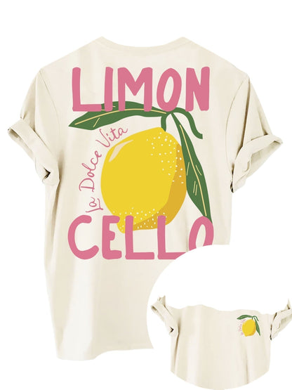 Trendy Women's Lemon Print Summer Shirt – Lightweight, Breathable, Short Sleeve, Ideal for Warm Weather