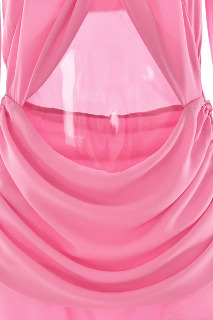 Twisted Off-shoulder Cutout Chiffon Maxi Dress