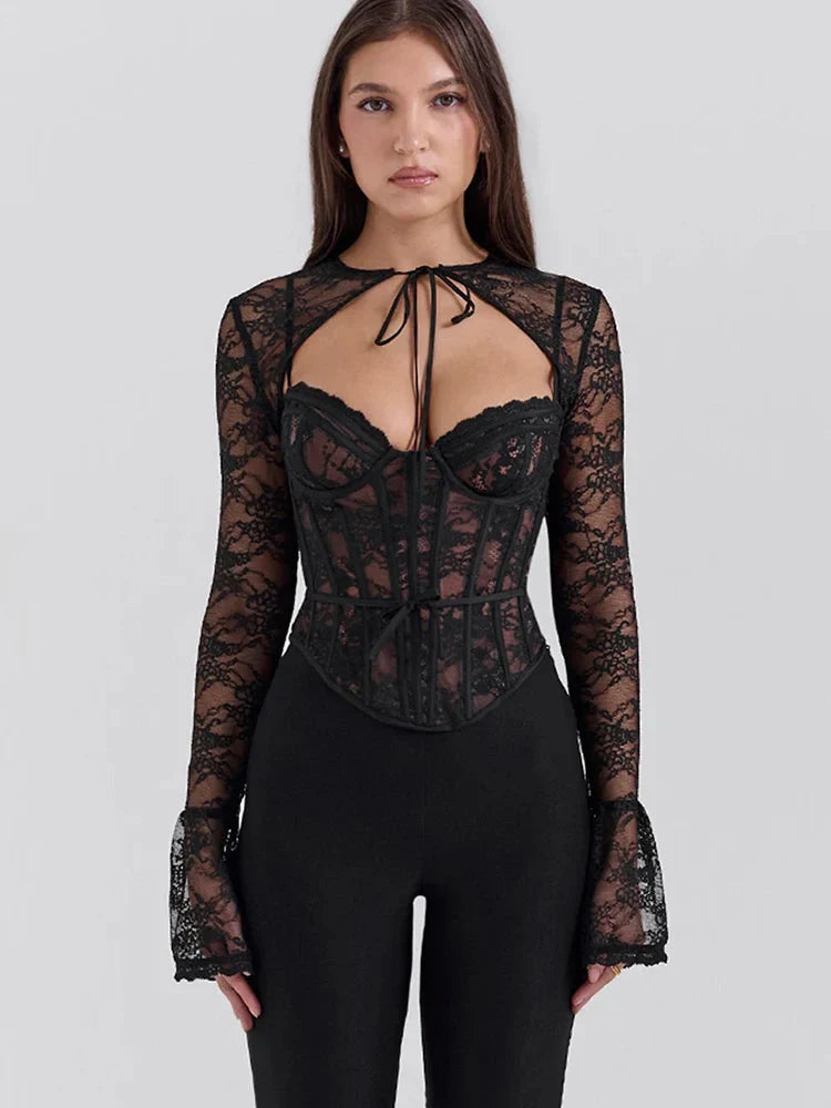 Lace Corset Bolero Two Piece Set