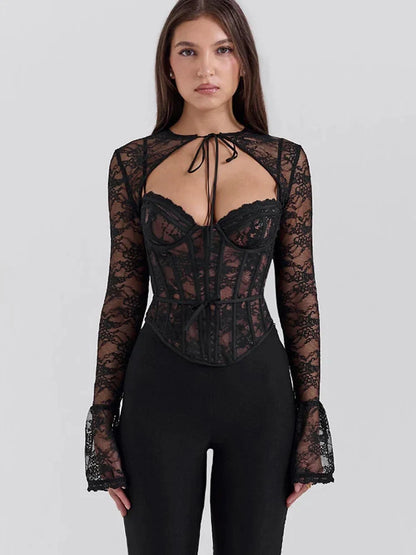 Lace Corset Bolero Two Piece Set