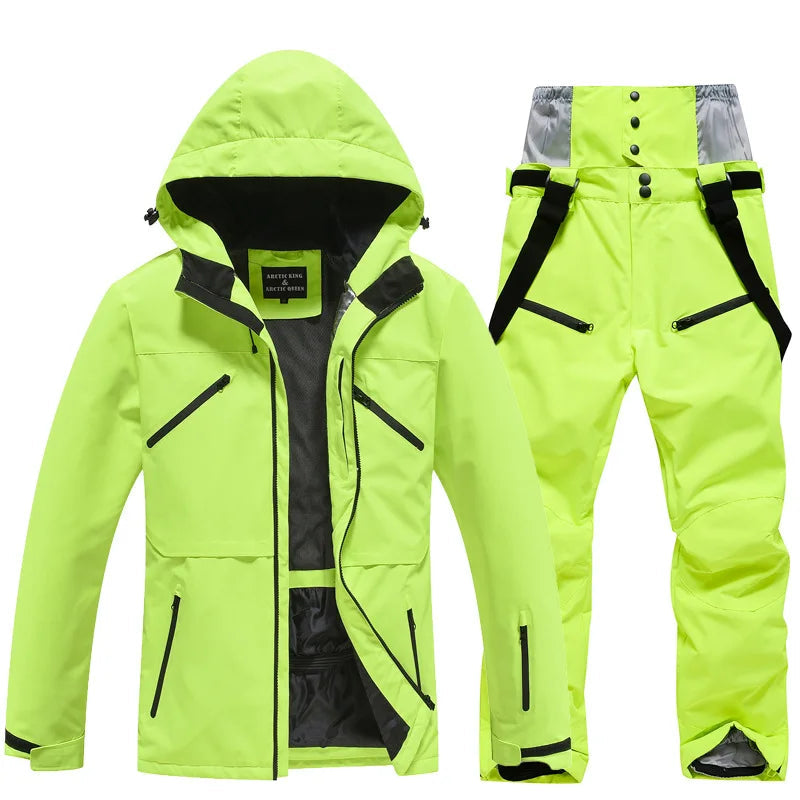 Unisex Ski Suit Set Weatherproof Fabric Sporty Design