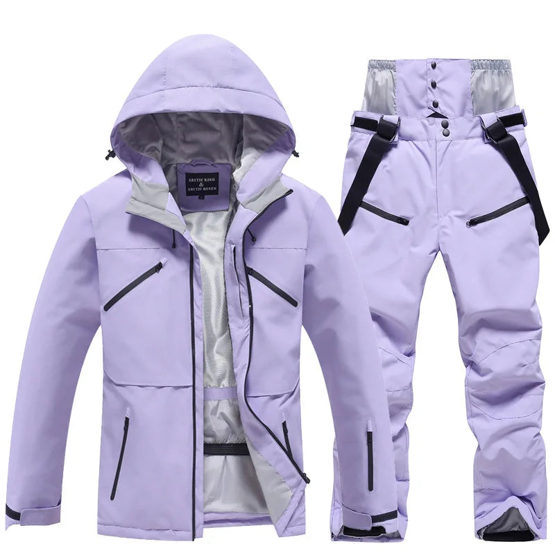 Unisex Ski Suit Set Weatherproof Fabric Sporty Design