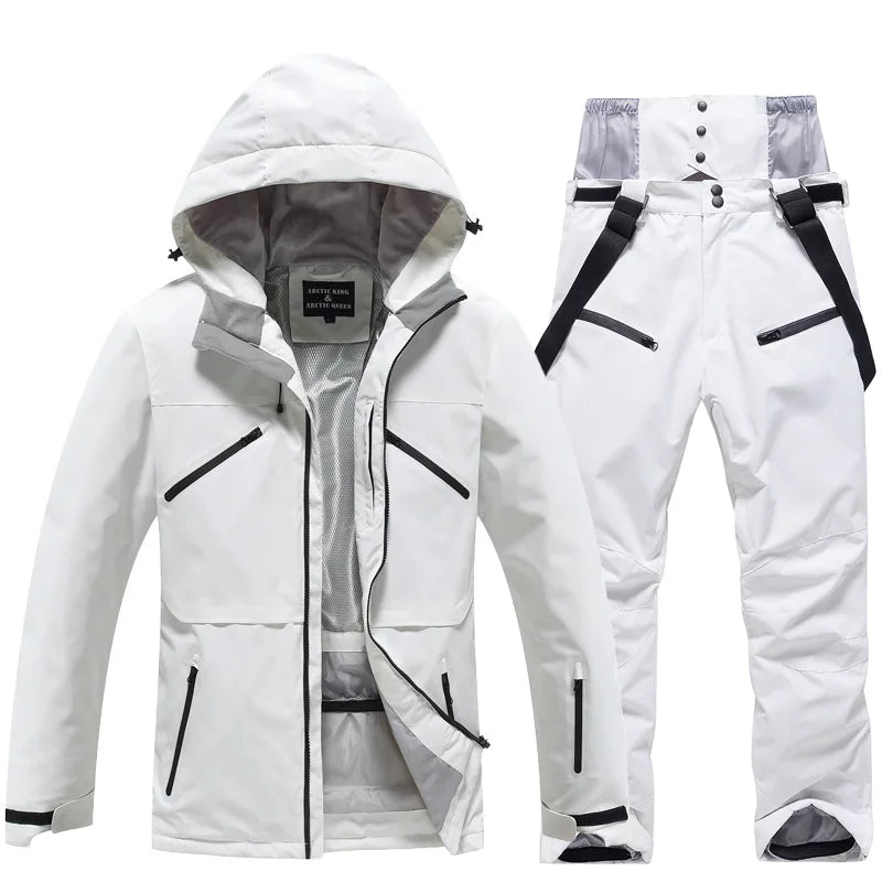 Unisex Ski Suit Set Weatherproof Fabric Sporty Ski Clothes