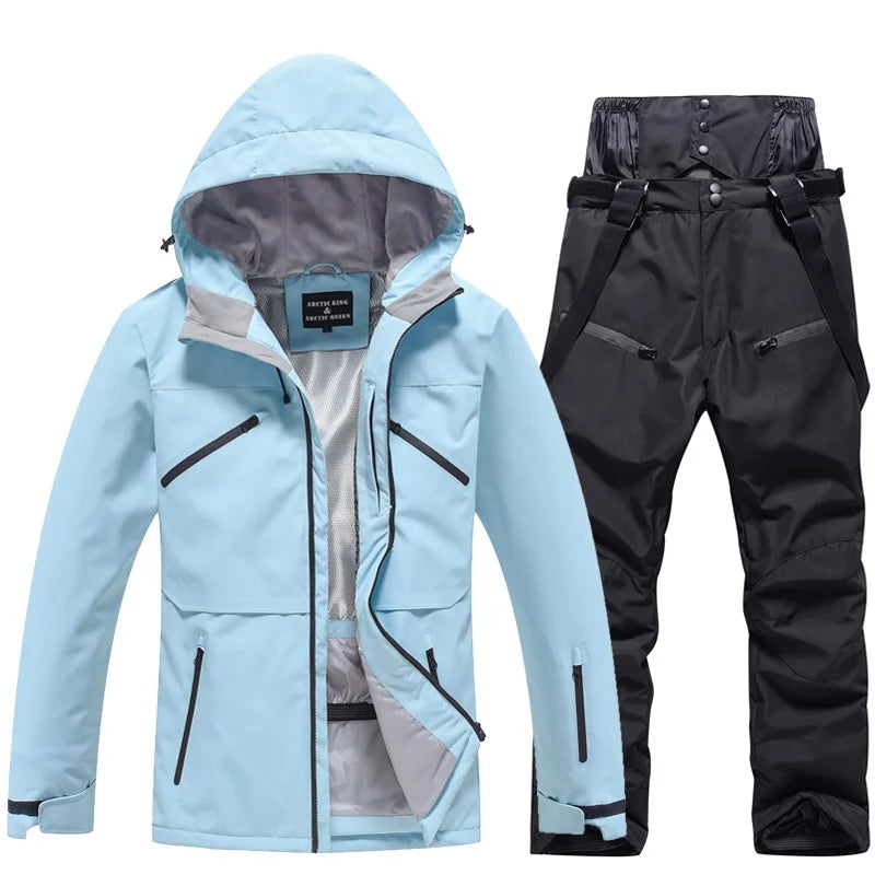 Unisex Ski Suit Set Weatherproof Fabric Sporty Ski Clothes