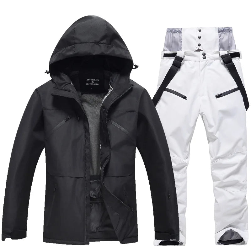 Unisex Ski Suit Set Weatherproof Fabric Sporty Ski Clothes