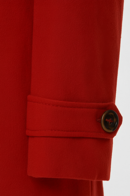 Mid-Length Single-Breasted Coat | Defined Waist | Button Detail