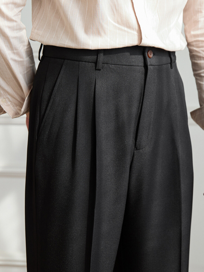 High Waist Pleated Trousers | 100% Linen | Straight Fit