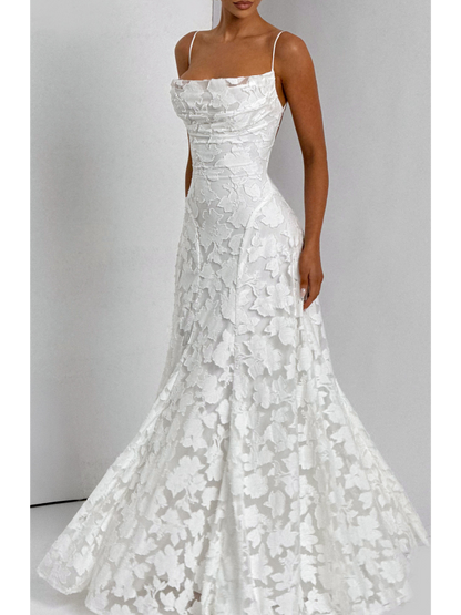 Jacquard Lace Sling Dress