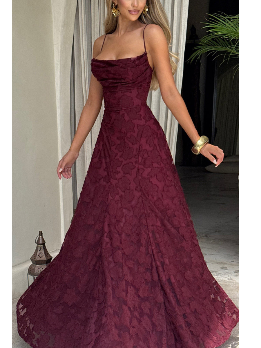 Jacquard Lace Sling Dress