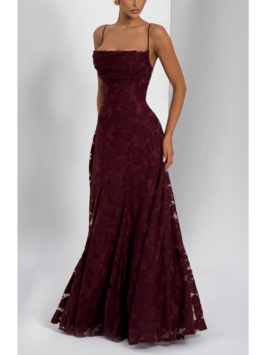 Jacquard Lace Sling Dress