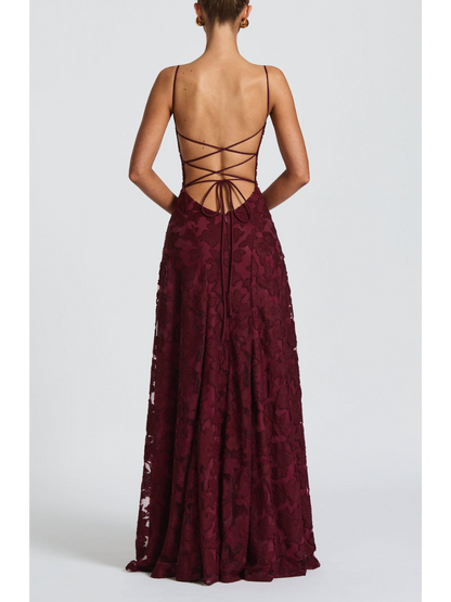 Jacquard Lace Sling Dress