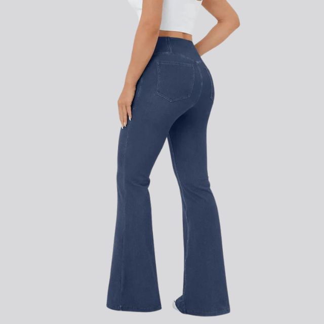 Women's High-Waist Flared Leggings Pants – Stretch Wide-Leg Yoga Trousers