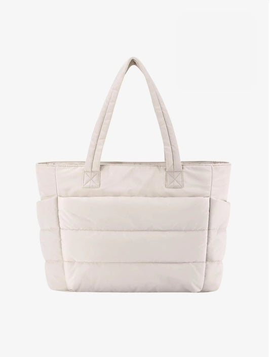 | Quilted Shoulder Tote Bag, Soft Padding, Structured Shape