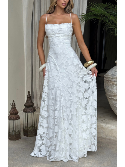 Jacquard Lace Sling Dress