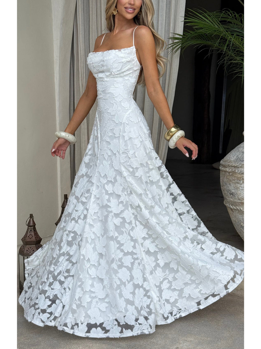 Jacquard Lace Sling Dress