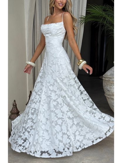 Jacquard Lace Sling Dress