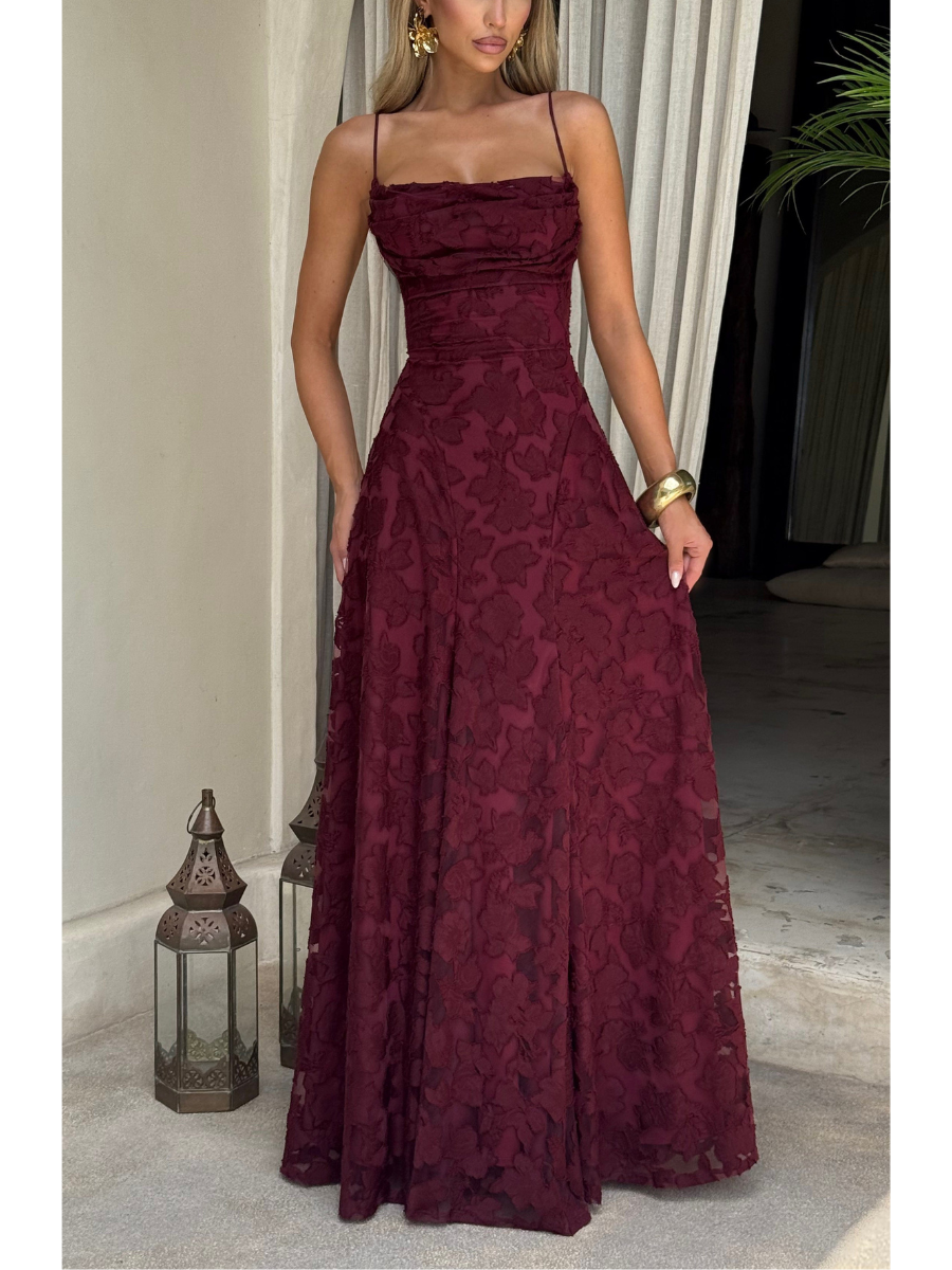 Jacquard Lace Sling Dress