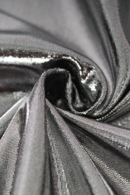 V Neck Shiny Fishtail Maxi Dress