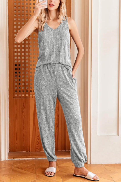 V Neck Tank Top Knit Suits