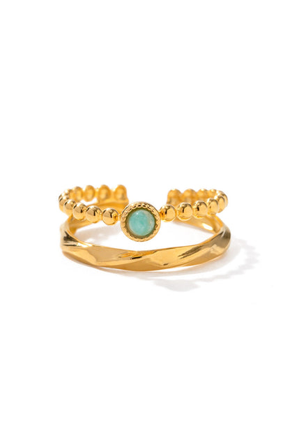 Natural Stone Metal Ring