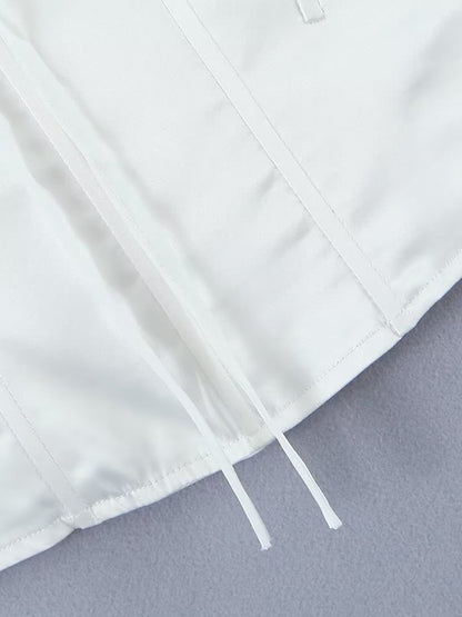 Ruched Tie Front Corset Top