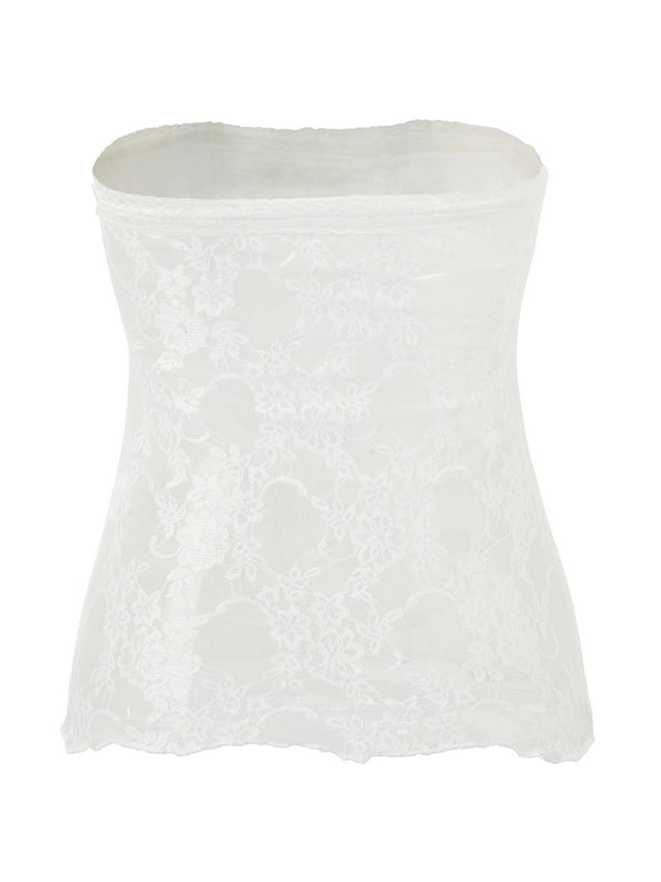 Lace Stitching Bandeau Top