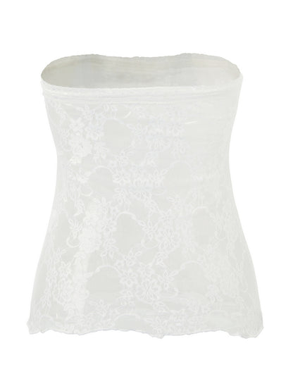 Lace Stitching Bandeau Top