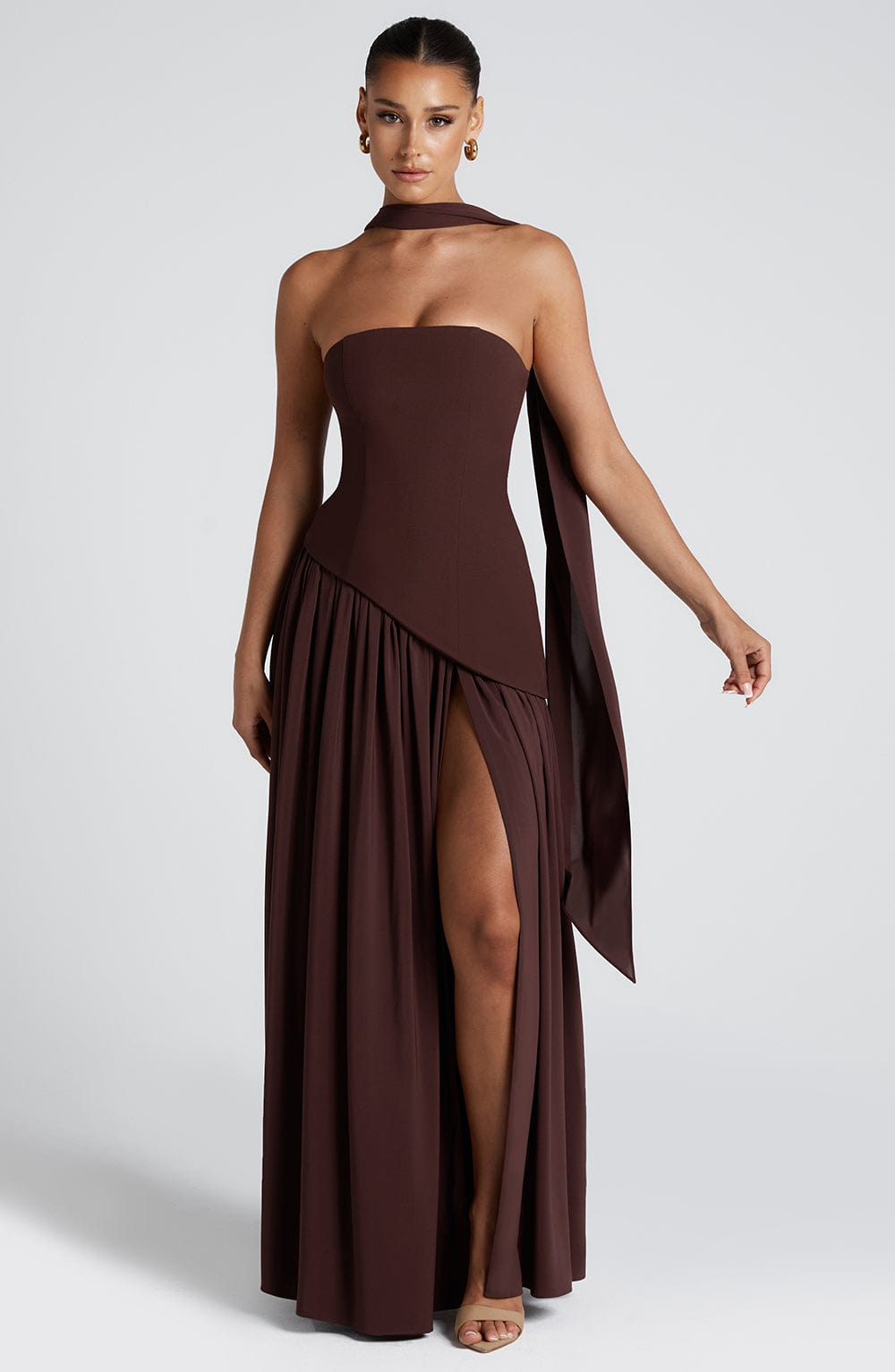 | Sculpted Silhouette Strapless Evening Gown
