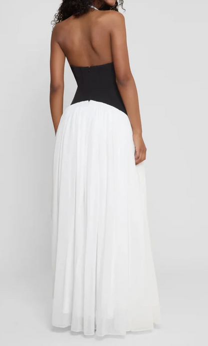 | Sculpted Waist Halter Evening Gown