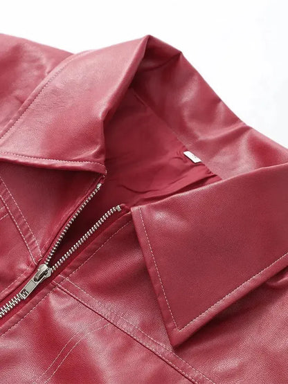| Glossy vegan leather bomber jacket