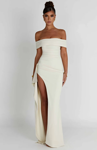 | Off-shoulder evening gown