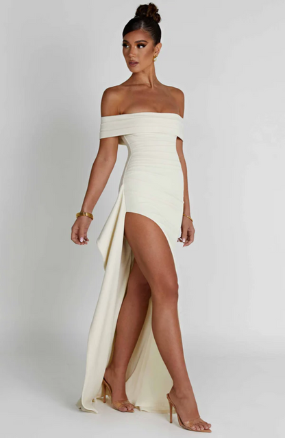 | Off-shoulder evening gown