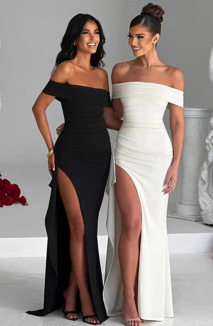 | Off-shoulder evening gown