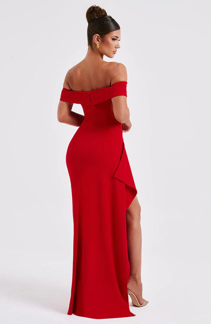 | Off-shoulder evening gown