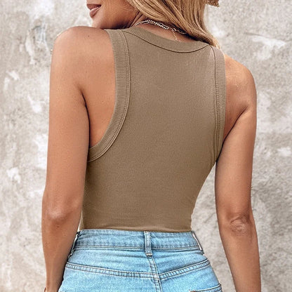 | Ribbed Racerback Tank with Built-in Support