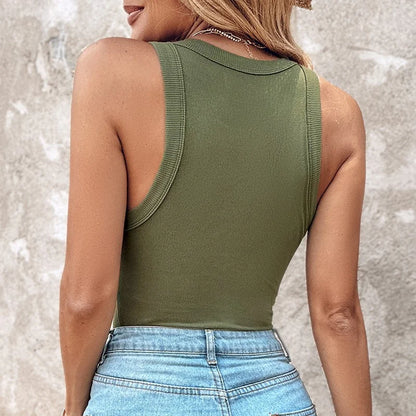 | Ribbed Racerback Tank with Built-in Support