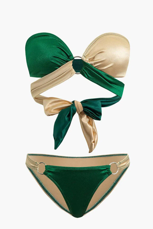 | Contrast Knot Bikini Set