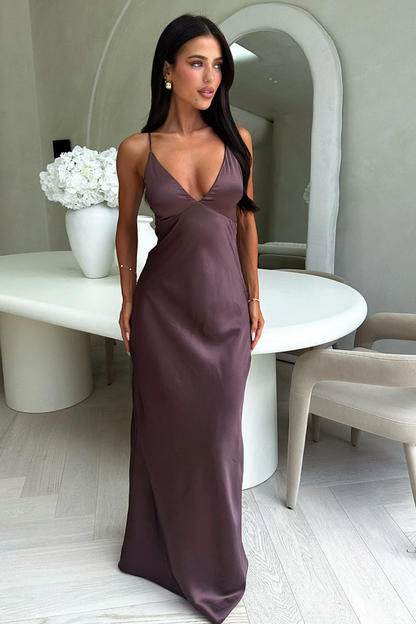 | Satin Maxi Dress