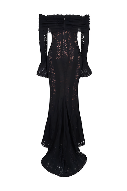Lace Off-Shoulder Maxi Dress